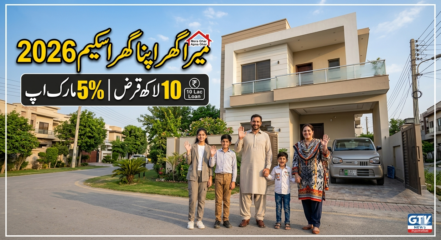 “Mera Ghar Apna Ghar Scheme 2026 affordable housing Pakistan 5 percent markup 10 million loan for 5 to 10 marla houses”
